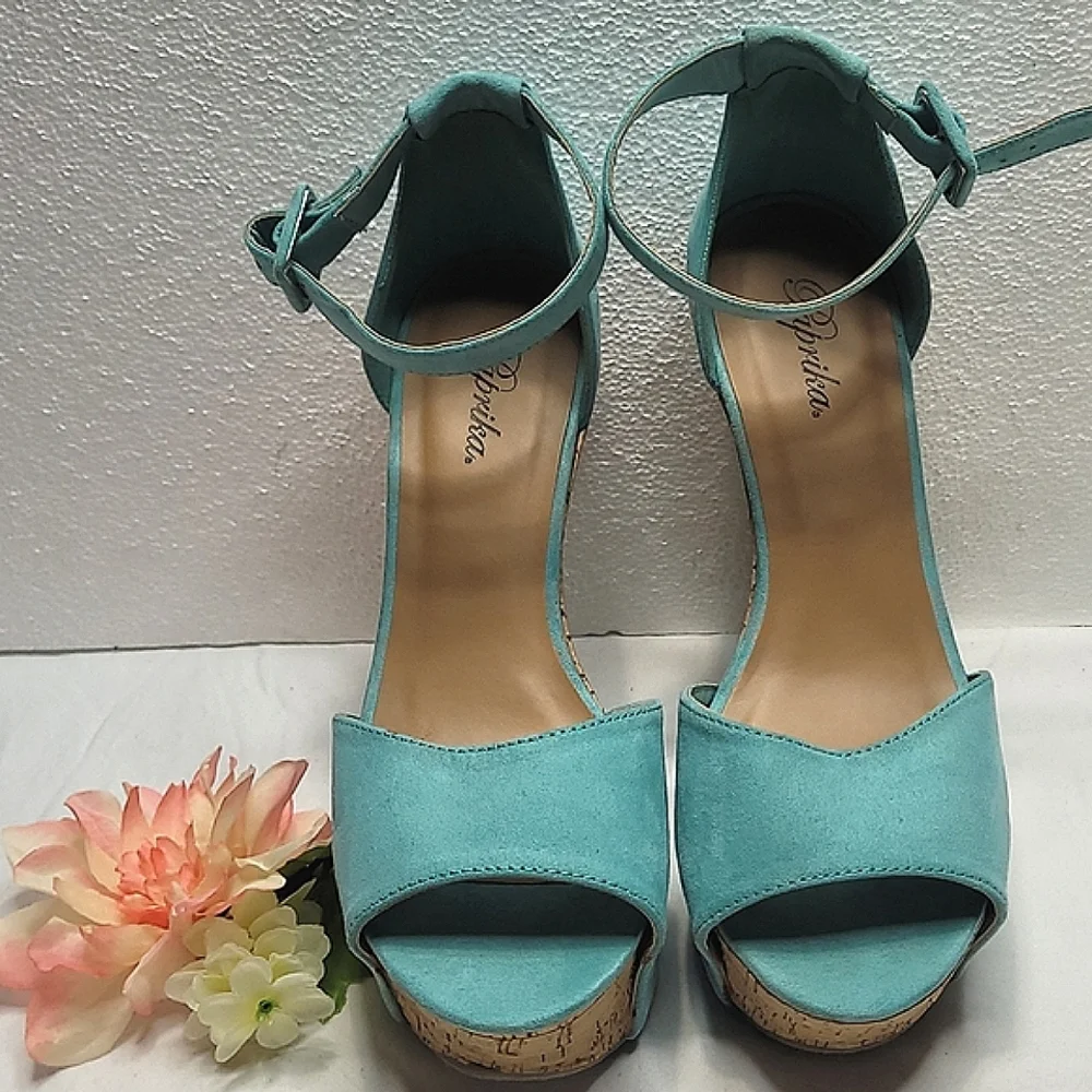Paprika Sz10 Teal Wedges